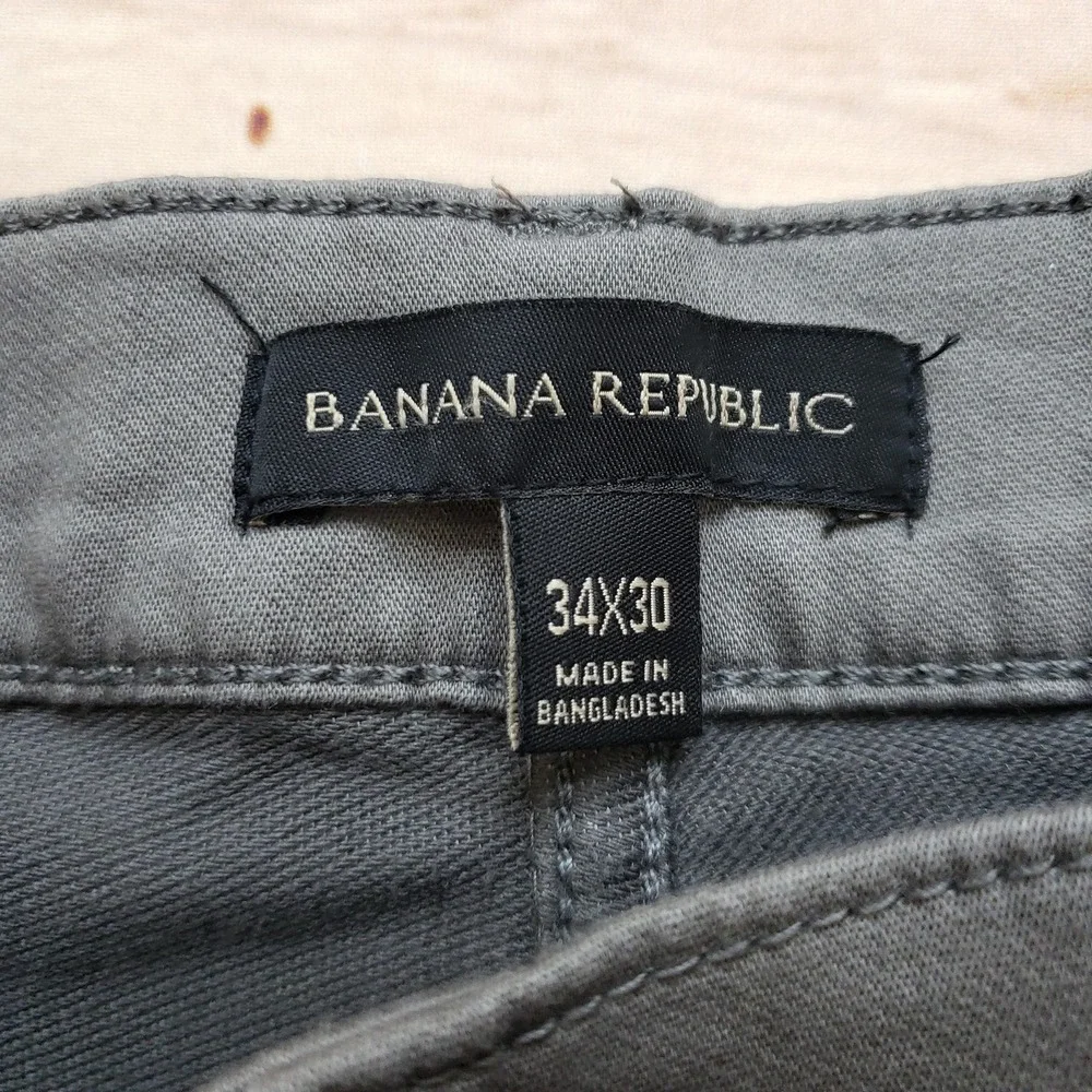 Banana Republic Pants‎ Mens 34x30 Gray Chino Slim Stretch Cotton-Spandex
